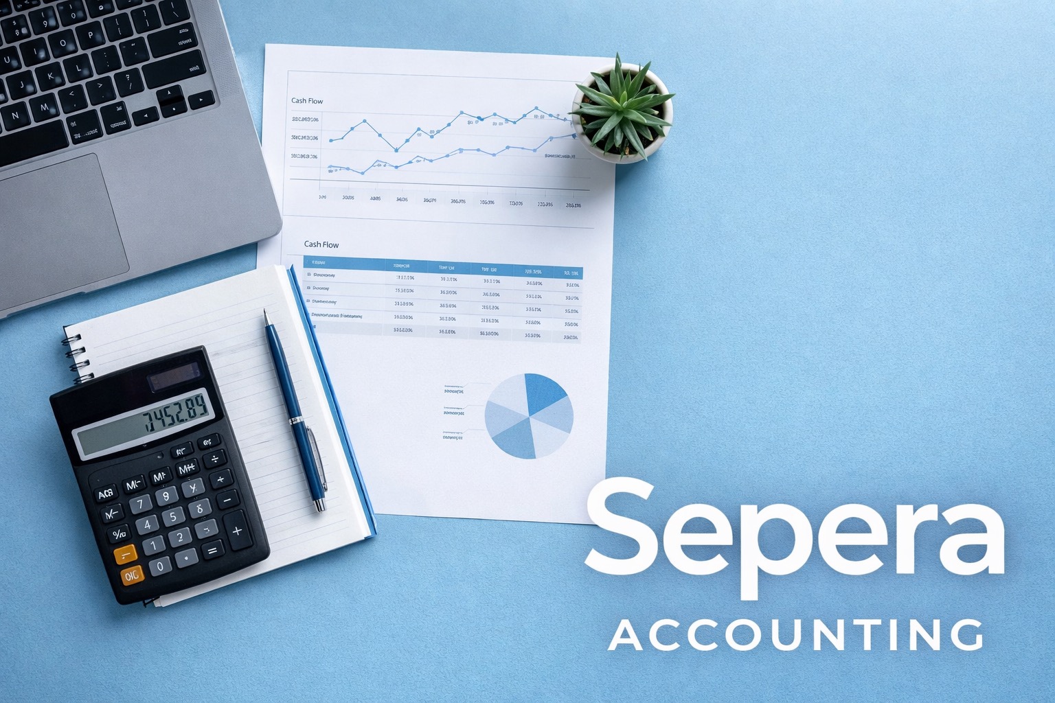 business needs an accountant workspace showing financial planning and bookkeeping setup